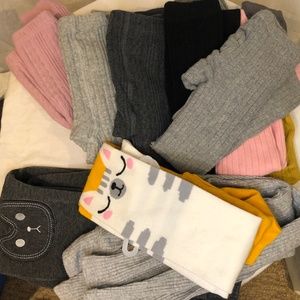 LOT of 9 - Various winter tights - size 2-5 years